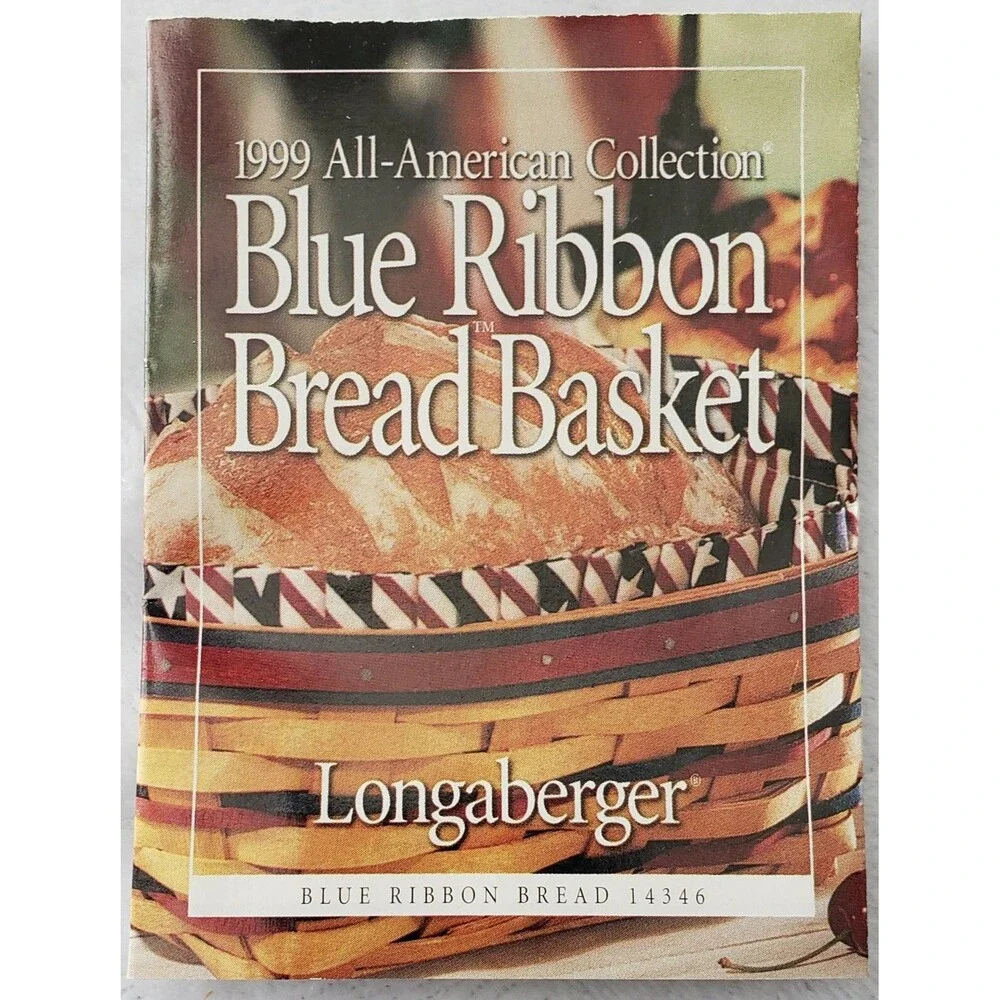 1999 Longaberger Blue Ribbon Bread Basket #14346